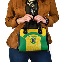 Custom Brazil Football Shoulder Handbag Vamos Selecao - Yellow
