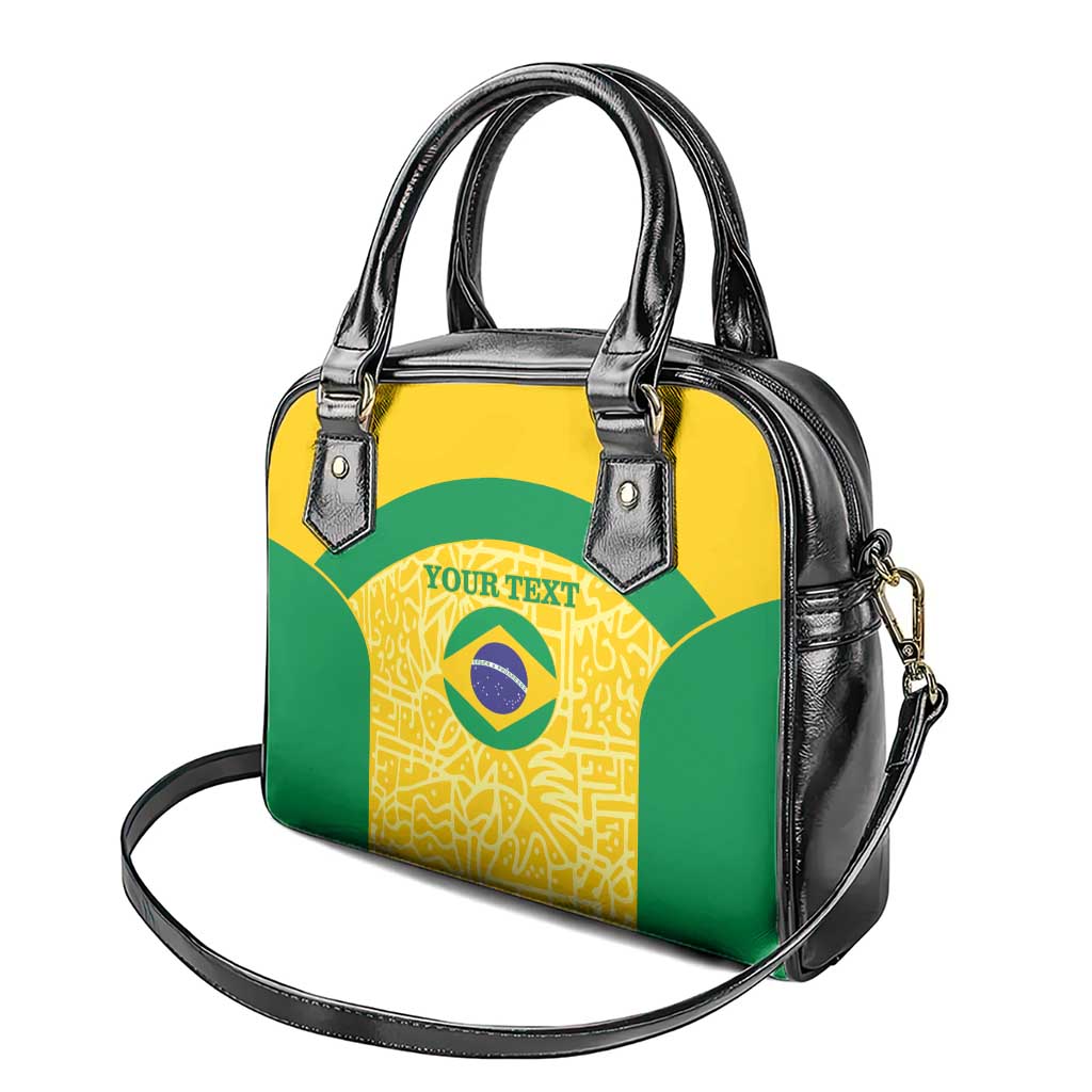Custom Brazil Football Shoulder Handbag Vamos Selecao - Yellow