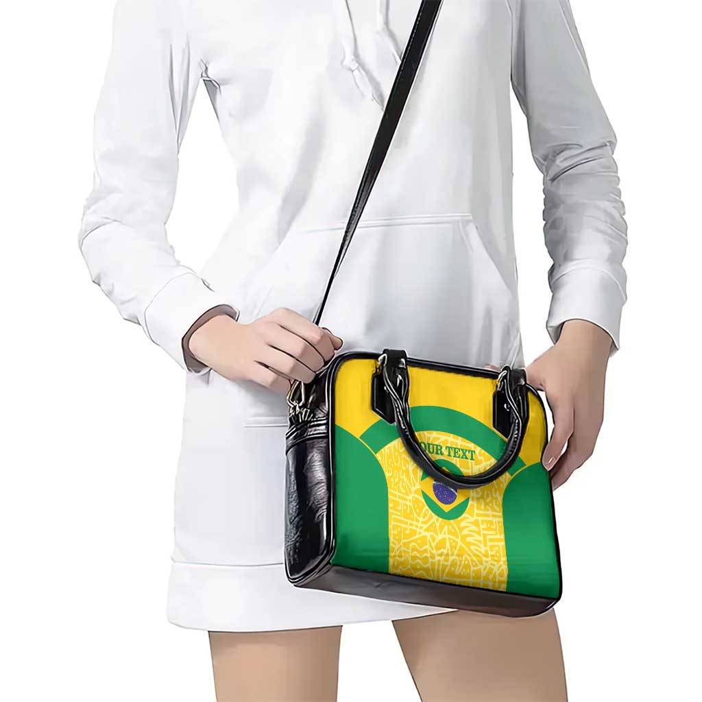 Custom Brazil Football Shoulder Handbag Vamos Selecao - Yellow