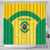 Custom Brazil Football Shower Curtain Vamos Selecao - Yellow