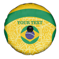 Custom Brazil Football Spare Tire Cover Vamos Selecao - Yellow - Wonder Print Shop