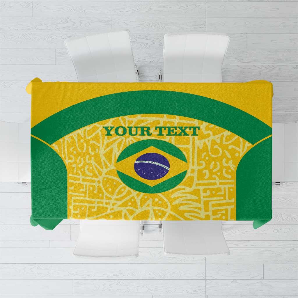 Custom Brazil Football Tablecloth Vamos Selecao - Yellow - Wonder Print Shop