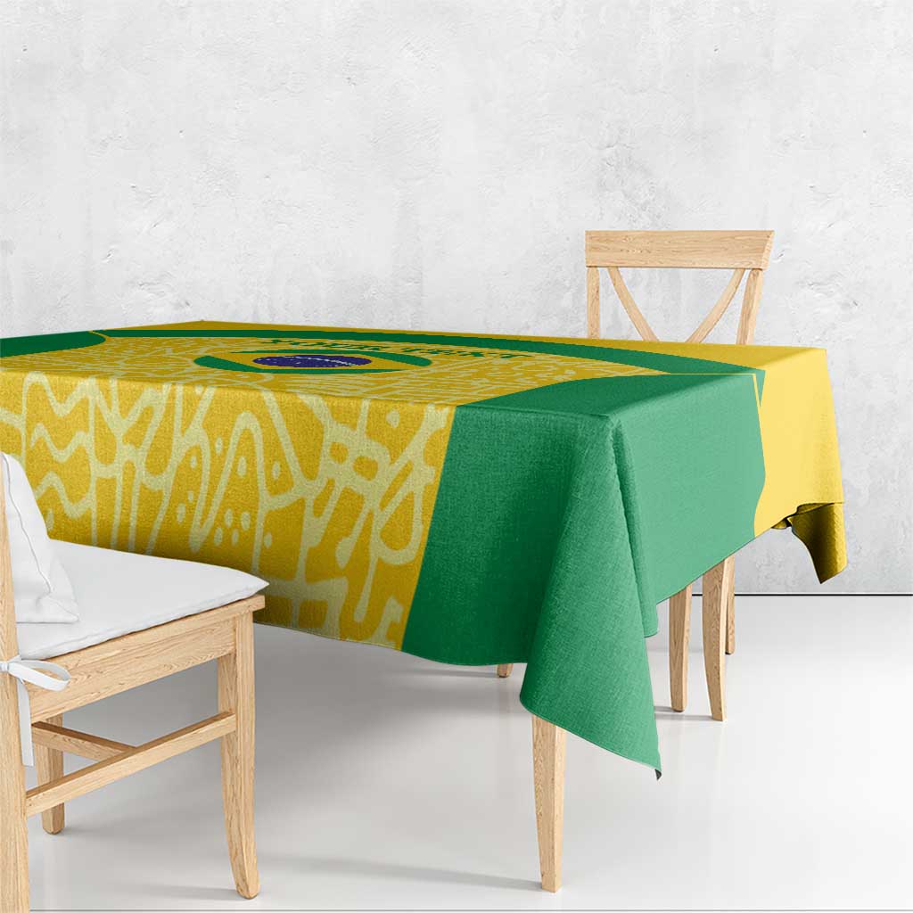 Custom Brazil Football Tablecloth Vamos Selecao - Yellow - Wonder Print Shop