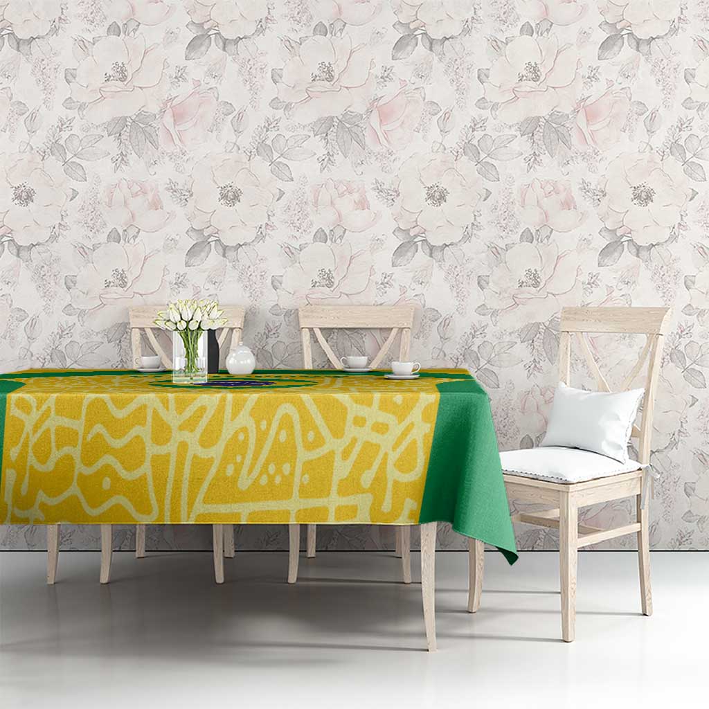 Custom Brazil Football Tablecloth Vamos Selecao - Yellow - Wonder Print Shop