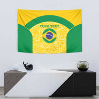 Custom Brazil Football Tapestry Vamos Selecao - Yellow - Wonder Print Shop