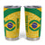 Custom Brazil Football Tumbler Cup Vamos Selecao - Yellow - Wonder Print Shop