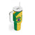 Custom Brazil Football Tumbler With Handle Vamos Selecao - Yellow - Wonder Print Shop