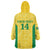 Custom Brazil Football Wearable Blanket Hoodie Vamos Selecao - Yellow - Wonder Print Shop
