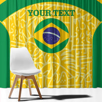 Custom Brazil Football Window Curtain Vamos Selecao - Yellow - Wonder Print Shop