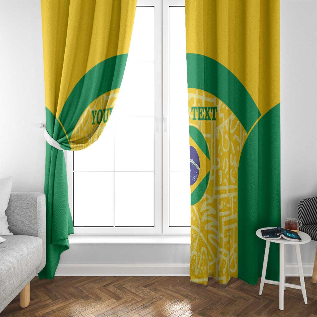 Custom Brazil Football Window Curtain Vamos Selecao - Yellow - Wonder Print Shop
