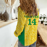 Custom Brazil Football Women Casual Shirt Vamos Selecao - Yellow - Wonder Print Shop