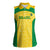 Custom Brazil Football Women Sleeveless Polo Shirt Vamos Selecao - Yellow - Wonder Print Shop