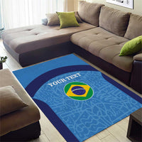 Custom Brazil Football Area Rug Vamos Selecao - Blue - Wonder Print Shop