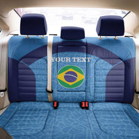 Custom Brazil Football Back Car Seat Cover Vamos Selecao - Blue - Wonder Print Shop