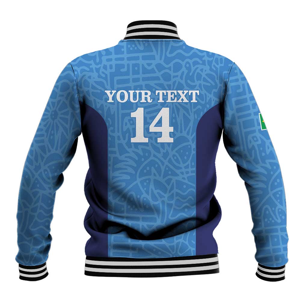 Custom Brazil Football Baseball Jacket Vamos Selecao - Blue - Wonder Print Shop