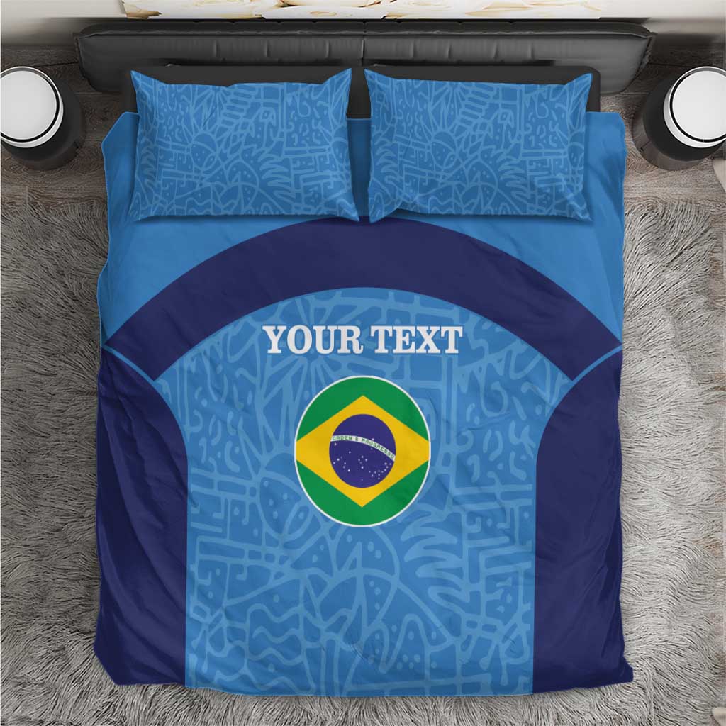 Custom Brazil Football Bedding Set Vamos Selecao - Blue - Wonder Print Shop
