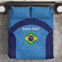 Custom Brazil Football Bedding Set Vamos Selecao - Blue - Wonder Print Shop