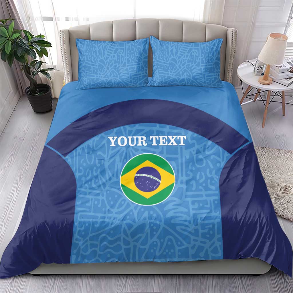 Custom Brazil Football Bedding Set Vamos Selecao - Blue - Wonder Print Shop