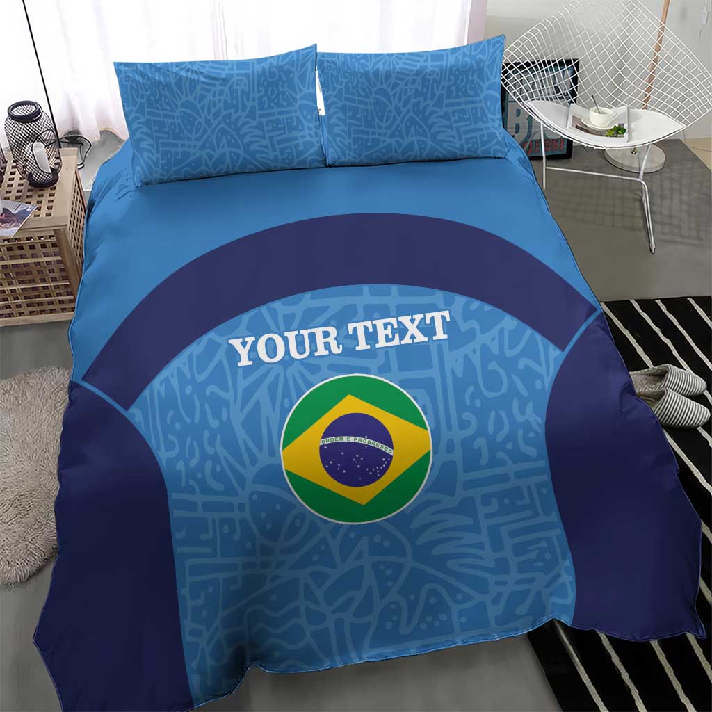 Custom Brazil Football Bedding Set Vamos Selecao - Blue - Wonder Print Shop