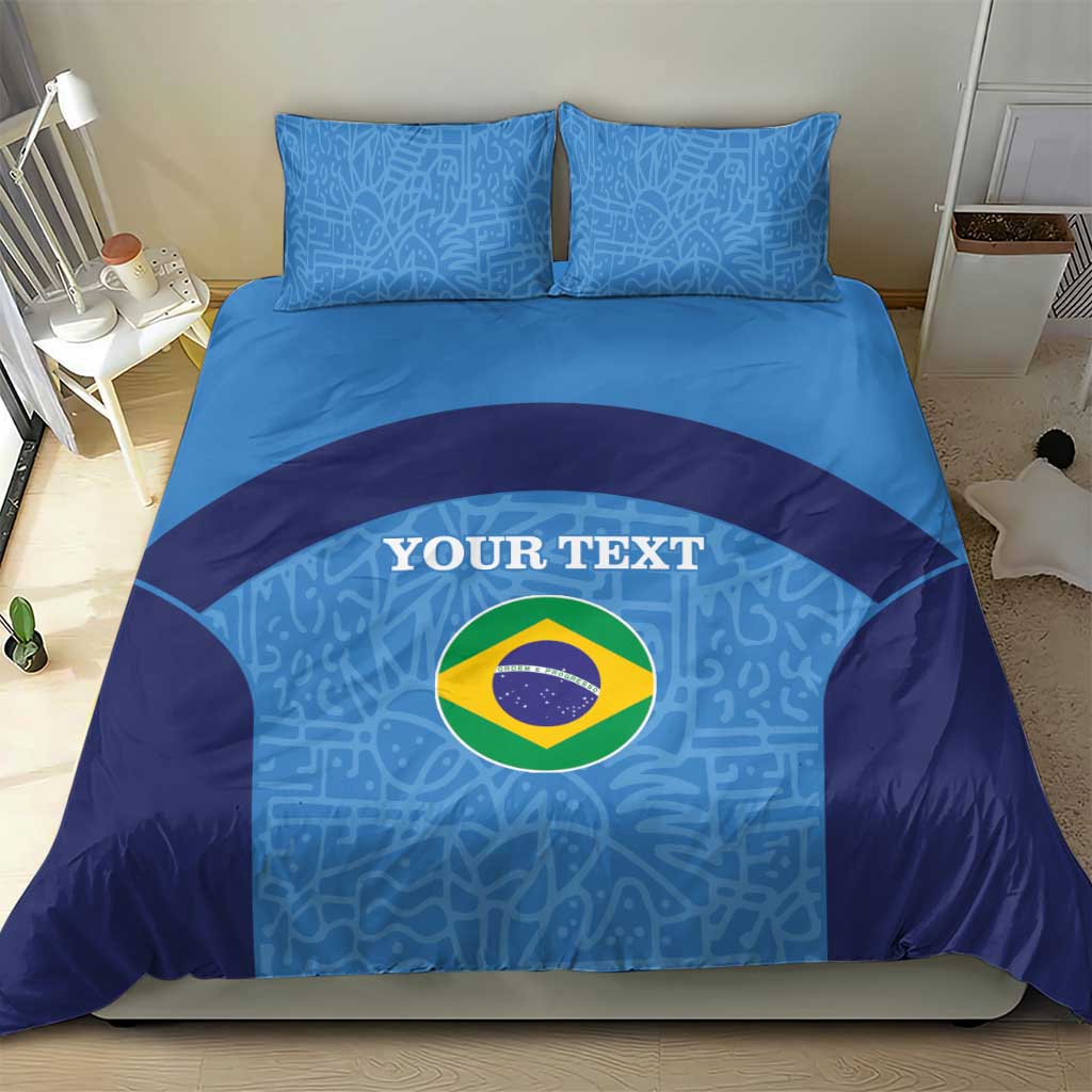 Custom Brazil Football Bedding Set Vamos Selecao - Blue - Wonder Print Shop