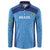 Custom Brazil Football Button Sweatshirt Vamos Selecao - Blue - Wonder Print Shop