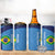 Custom Brazil Football 4 in 1 Can Cooler Tumbler Vamos Selecao - Blue - Wonder Print Shop