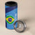 Custom Brazil Football 4 in 1 Can Cooler Tumbler Vamos Selecao - Blue - Wonder Print Shop
