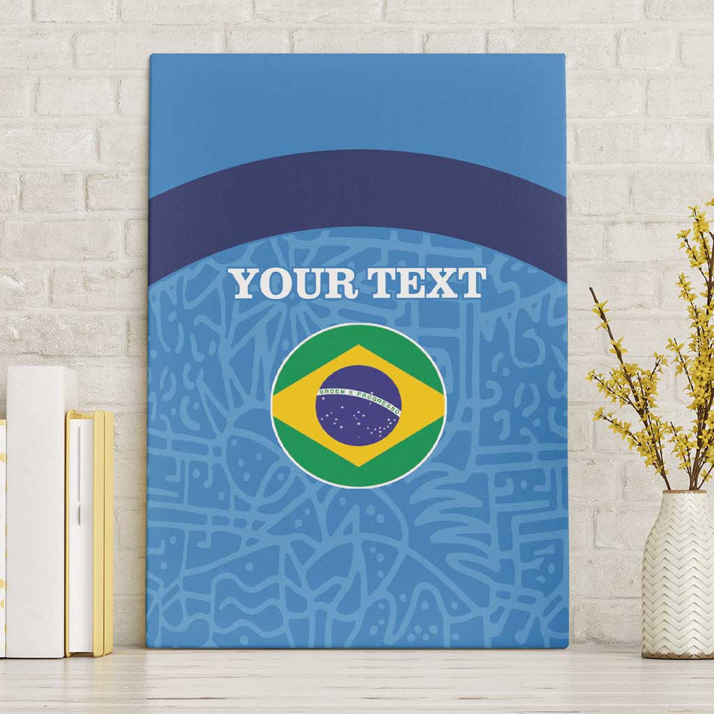Custom Brazil Football Canvas Wall Art Vamos Selecao - Blue - Wonder Print Shop