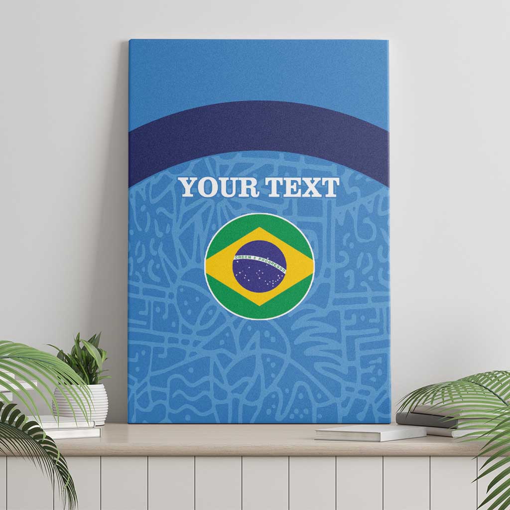 Custom Brazil Football Canvas Wall Art Vamos Selecao - Blue - Wonder Print Shop