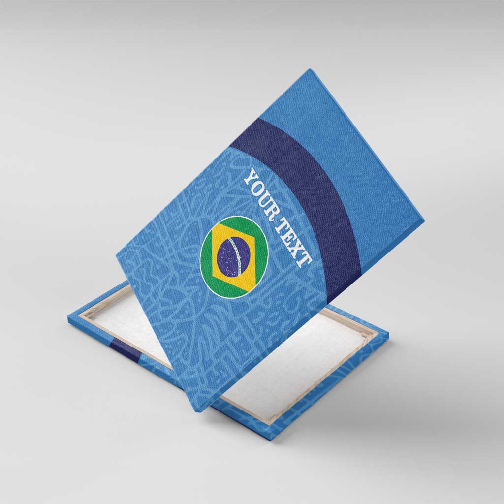 Custom Brazil Football Canvas Wall Art Vamos Selecao - Blue - Wonder Print Shop