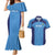 Custom Brazil Football Couples Matching Mermaid Dress and Hawaiian Shirt Vamos Selecao - Blue - Wonder Print Shop