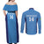Custom Brazil Football Couples Matching Off Shoulder Maxi Dress and Long Sleeve Button Shirt Vamos Selecao - Blue - Wonder Print Shop