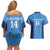 Custom Brazil Football Couples Matching Off Shoulder Short Dress and Hawaiian Shirt Vamos Selecao - Blue - Wonder Print Shop