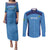 Custom Brazil Football Couples Matching Puletasi and Long Sleeve Button Shirt Vamos Selecao - Blue - Wonder Print Shop