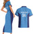 Custom Brazil Football Couples Matching Short Sleeve Bodycon Dress and Hawaiian Shirt Vamos Selecao - Blue - Wonder Print Shop