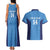 Custom Brazil Football Couples Matching Tank Maxi Dress and Hawaiian Shirt Vamos Selecao - Blue - Wonder Print Shop