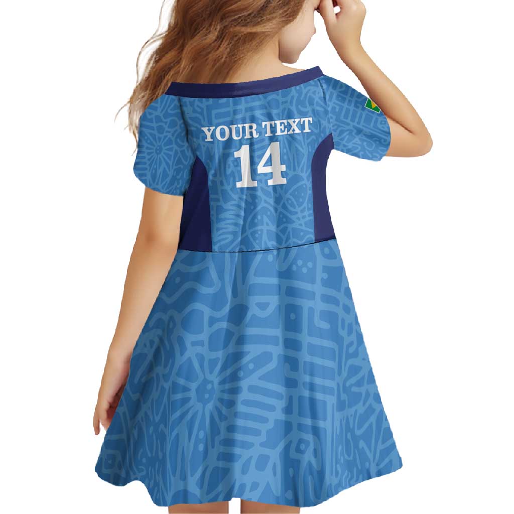 Custom Brazil Football Family Matching Mermaid Dress and Hawaiian Shirt Vamos Selecao - Blue - Wonder Print Shop