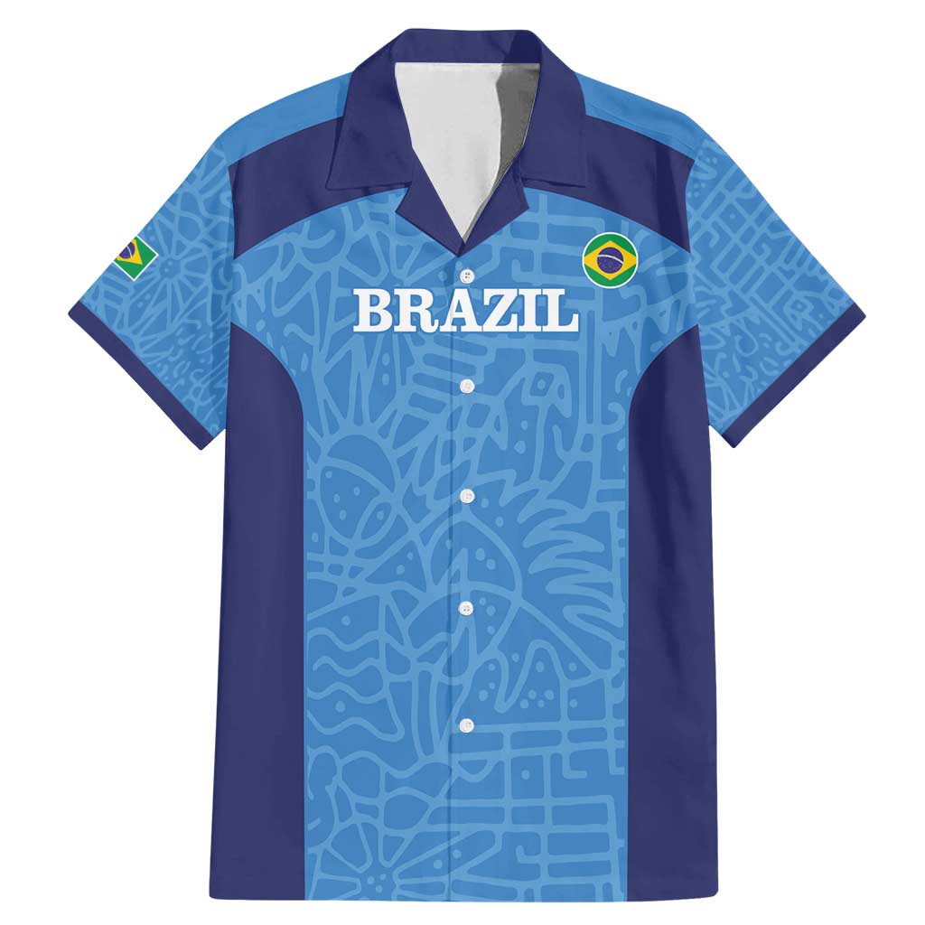 Custom Brazil Football Family Matching Mermaid Dress and Hawaiian Shirt Vamos Selecao - Blue - Wonder Print Shop