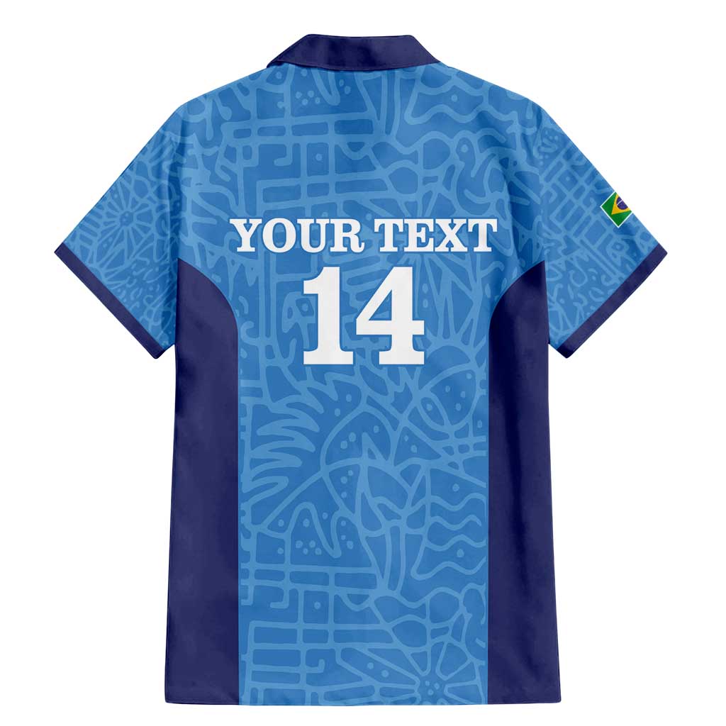 Custom Brazil Football Family Matching Mermaid Dress and Hawaiian Shirt Vamos Selecao - Blue - Wonder Print Shop