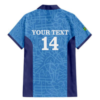 Custom Brazil Football Family Matching Mermaid Dress and Hawaiian Shirt Vamos Selecao - Blue - Wonder Print Shop