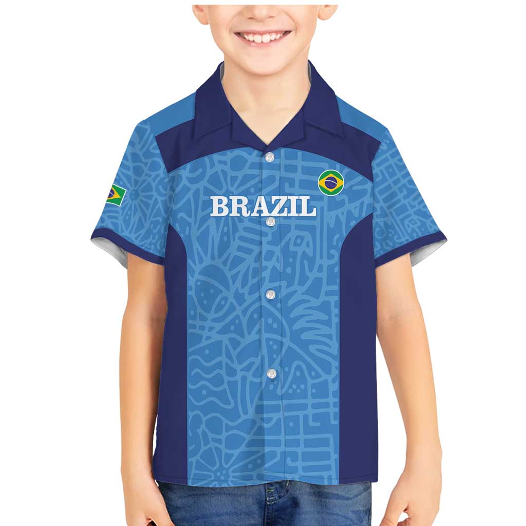 Custom Brazil Football Family Matching Mermaid Dress and Hawaiian Shirt Vamos Selecao - Blue - Wonder Print Shop