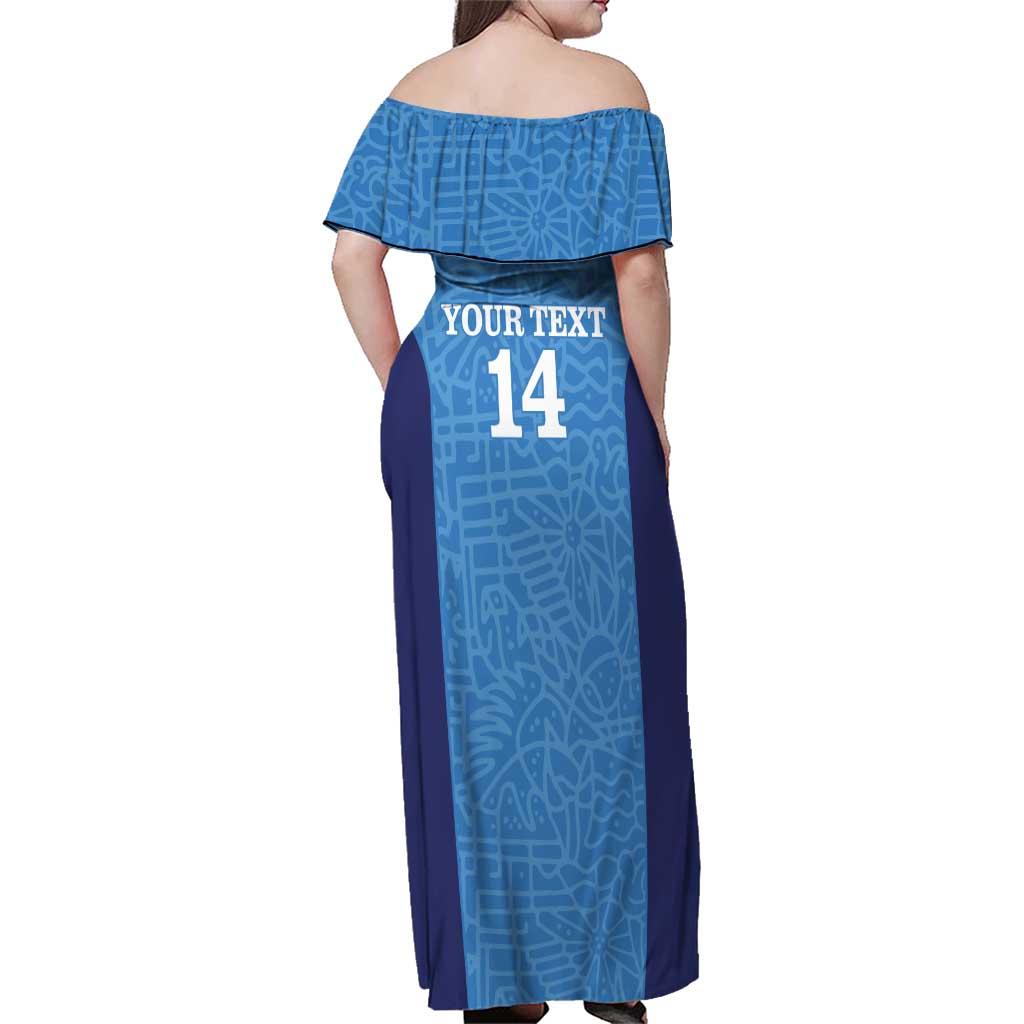 Custom Brazil Football Family Matching Off Shoulder Maxi Dress and Hawaiian Shirt Vamos Selecao - Blue - Wonder Print Shop