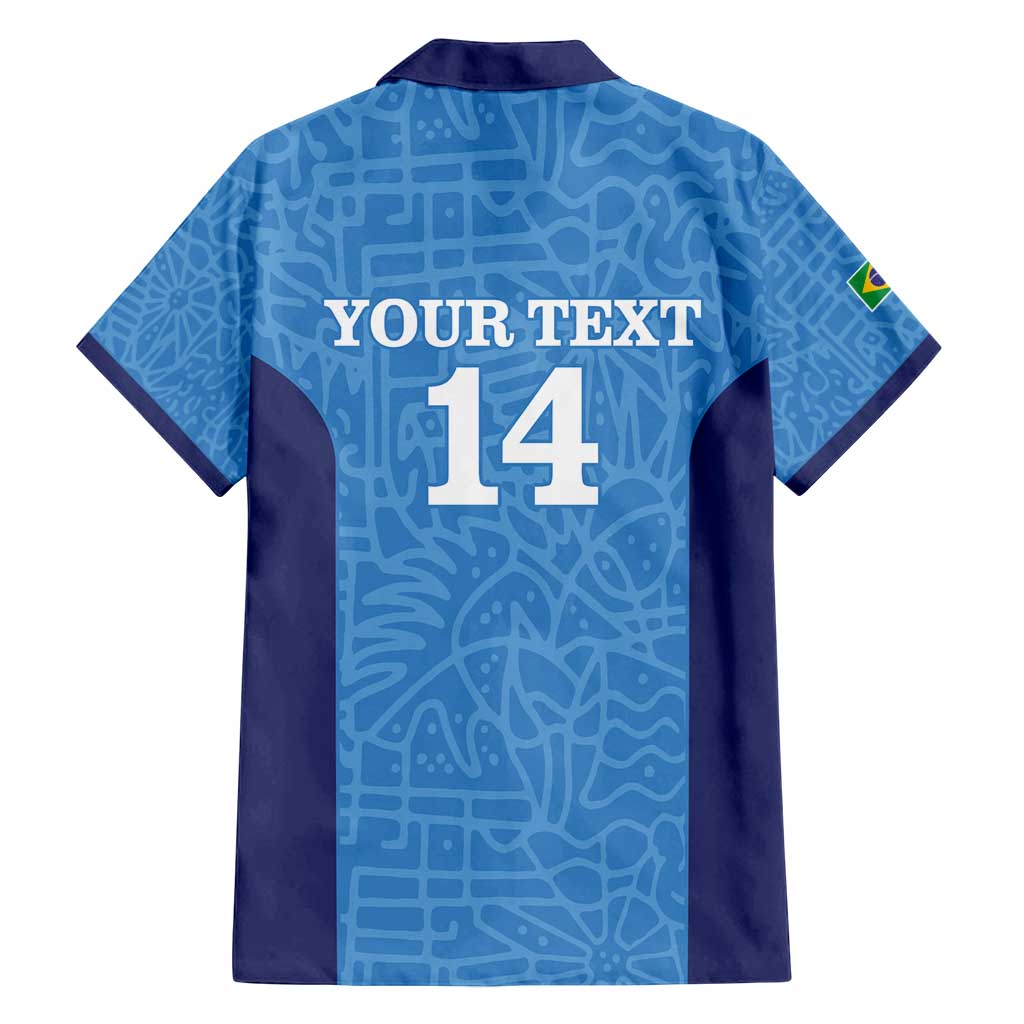 Custom Brazil Football Family Matching Puletasi and Hawaiian Shirt Vamos Selecao - Blue - Wonder Print Shop