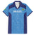 Custom Brazil Football Family Matching Short Sleeve Bodycon Dress and Hawaiian Shirt Vamos Selecao - Blue - Wonder Print Shop