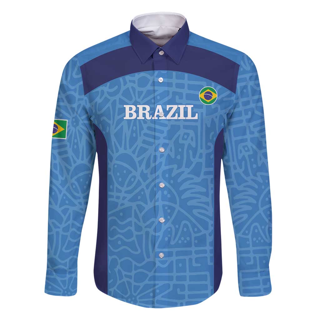 Custom Brazil Football Family Matching Summer Maxi Dress and Hawaiian Shirt Vamos Selecao - Blue - Wonder Print Shop