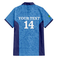 Custom Brazil Football Family Matching Tank Maxi Dress and Hawaiian Shirt Vamos Selecao - Blue - Wonder Print Shop