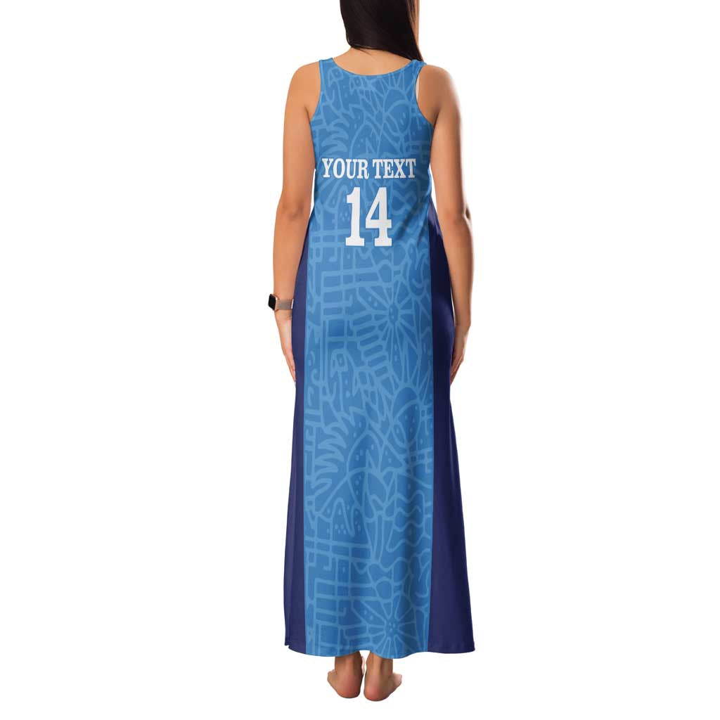 Custom Brazil Football Family Matching Tank Maxi Dress and Hawaiian Shirt Vamos Selecao - Blue - Wonder Print Shop