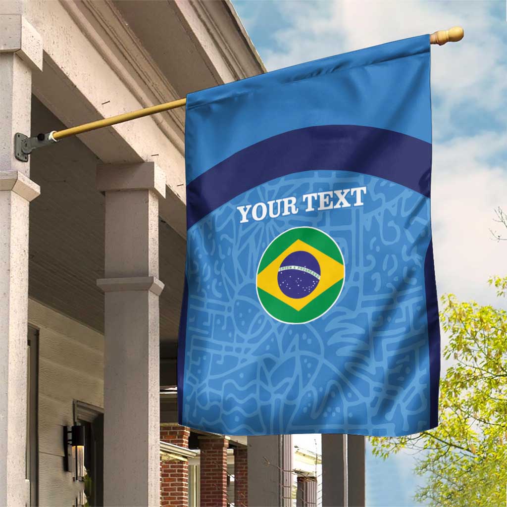 Custom Brazil Football Garden Flag Vamos Selecao - Blue - Wonder Print Shop