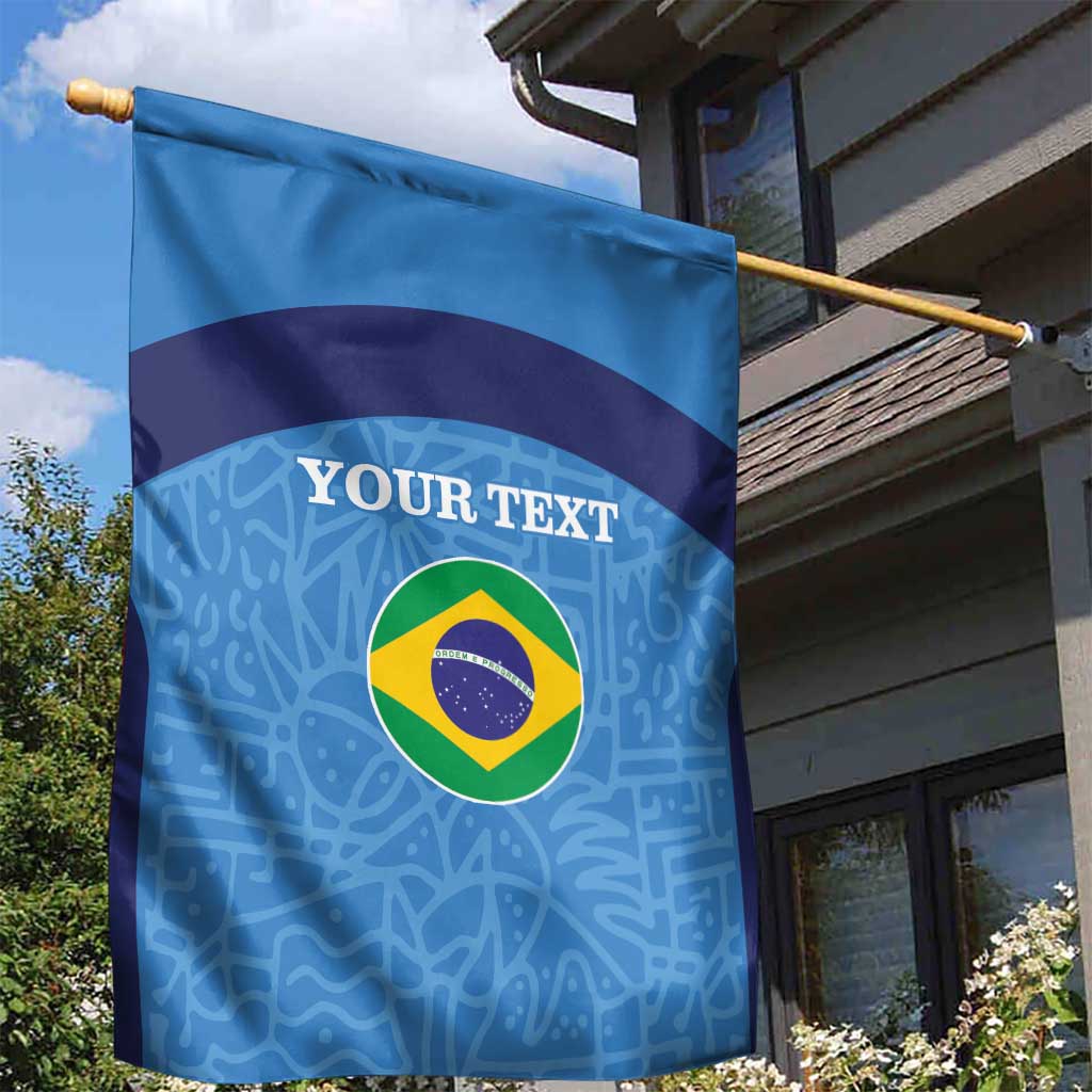 Custom Brazil Football Garden Flag Vamos Selecao - Blue - Wonder Print Shop