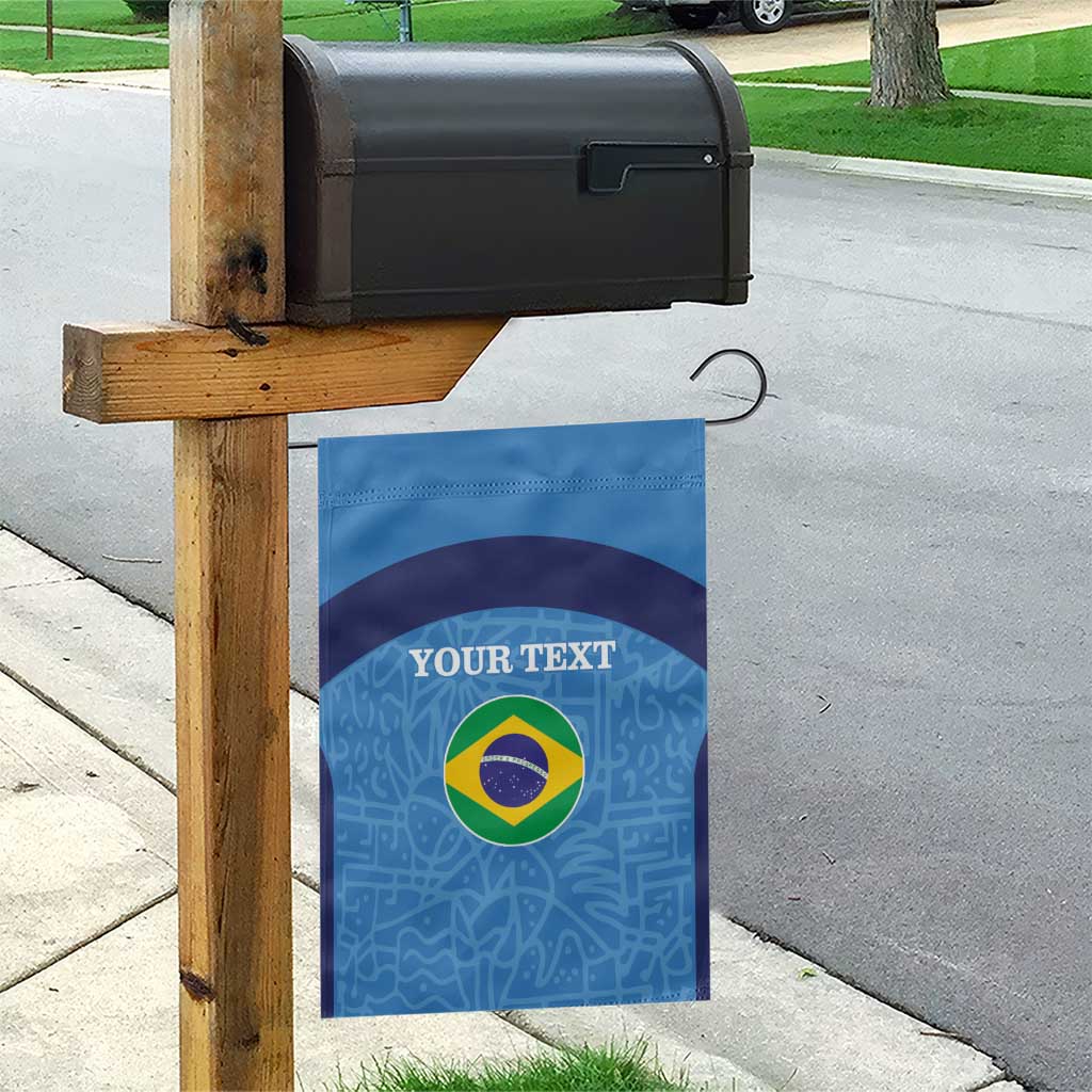 Custom Brazil Football Garden Flag Vamos Selecao - Blue - Wonder Print Shop